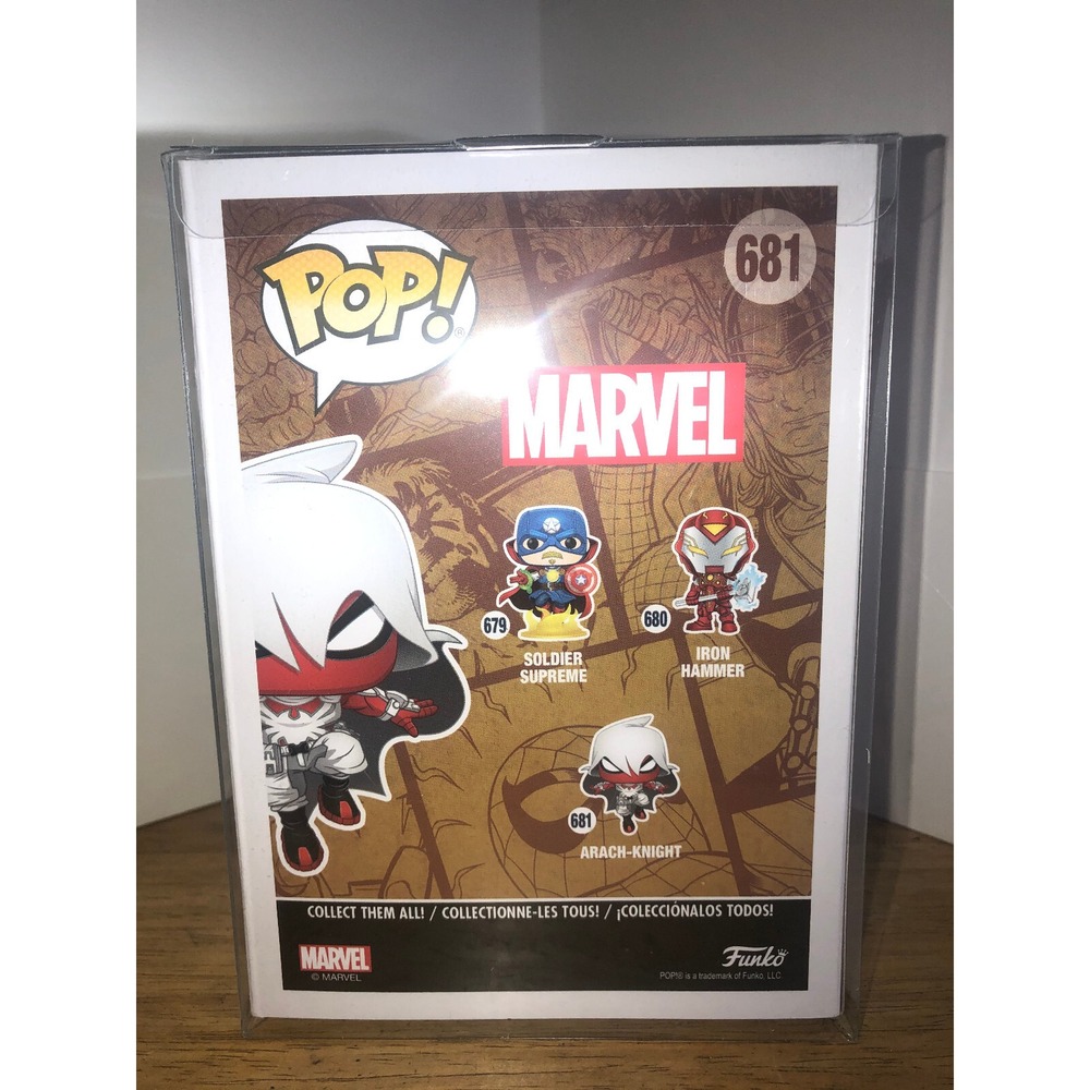 Funko Pop Marvel Infinity Warps Arach-Knight 681 Walgreens Exclusive GITD - Picture 3 of 6